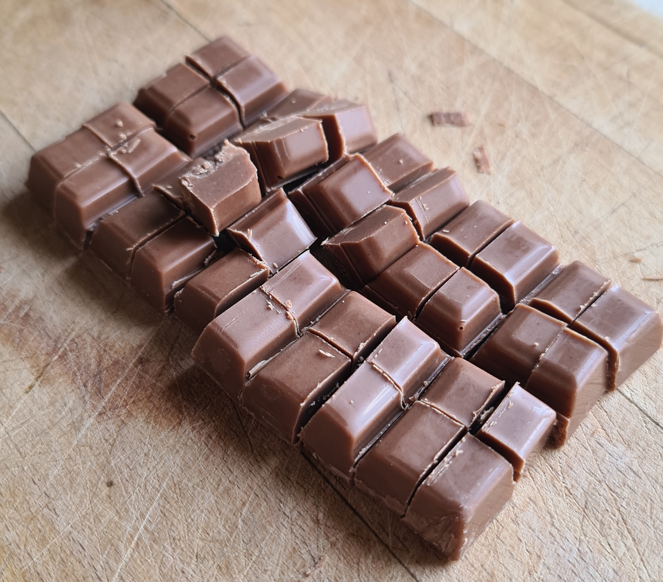 Chocolate cut into small squares
